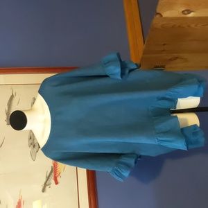 Made in Italy Teal Linen Tunic One-size